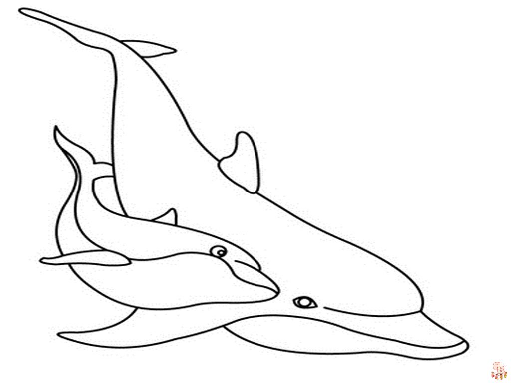 Dolphins coloring page to print for kids 17