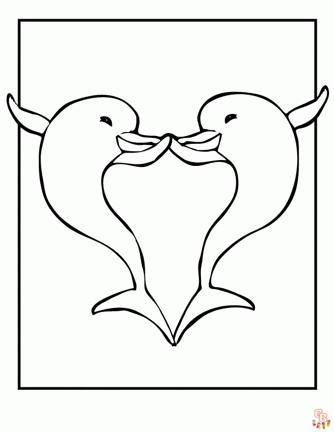 Dolphins coloring page to print for kids 4