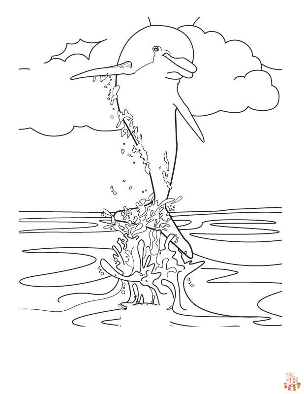 Dolphins coloring page to print for kids 9