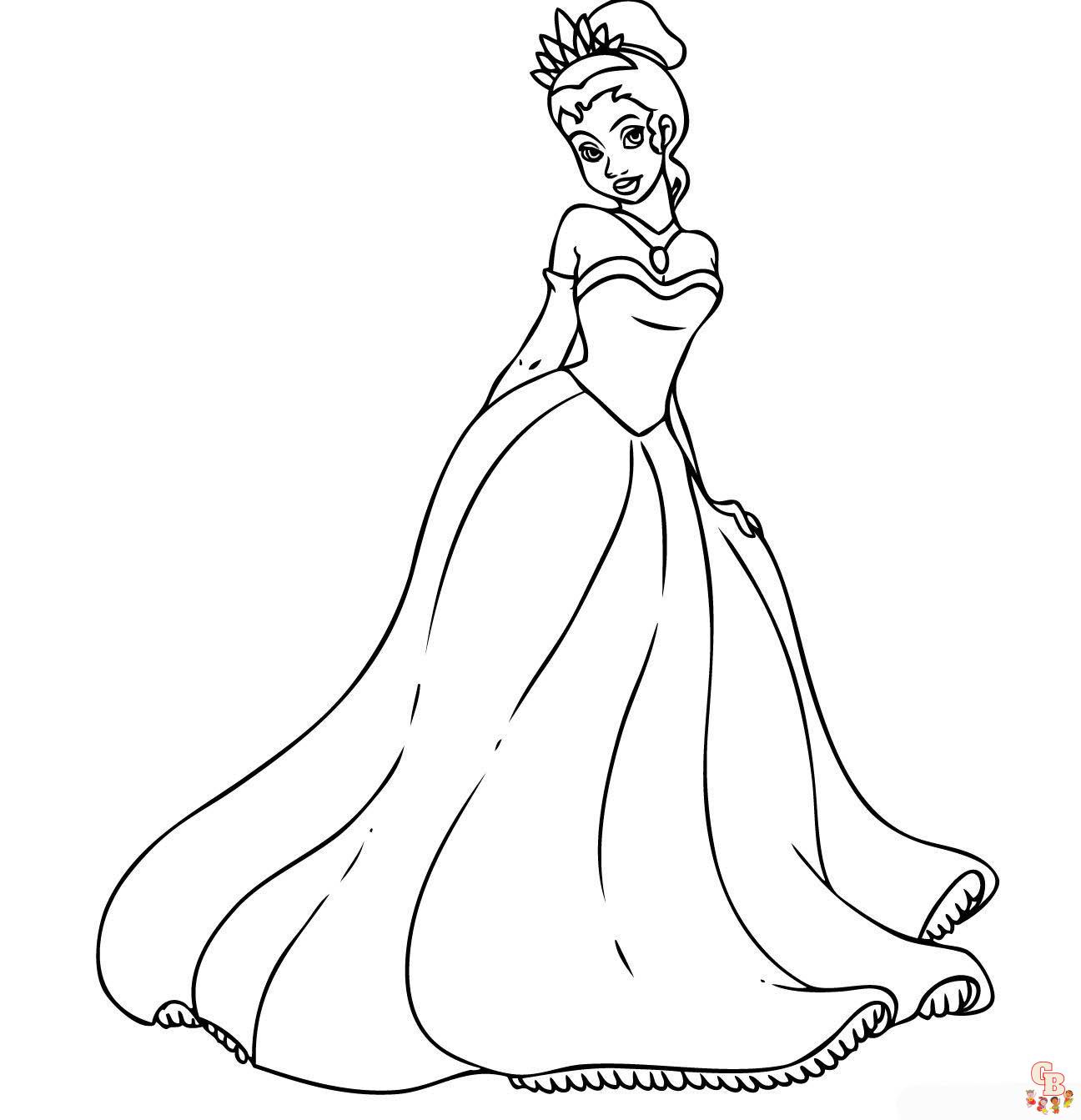 Beautiful princess coloring pages for kids 4