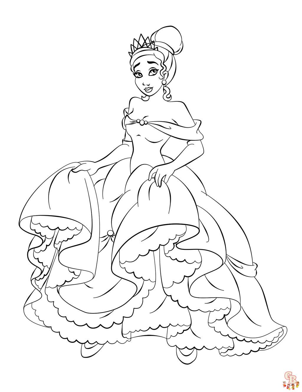 Beautiful princess coloring pages for kids 6