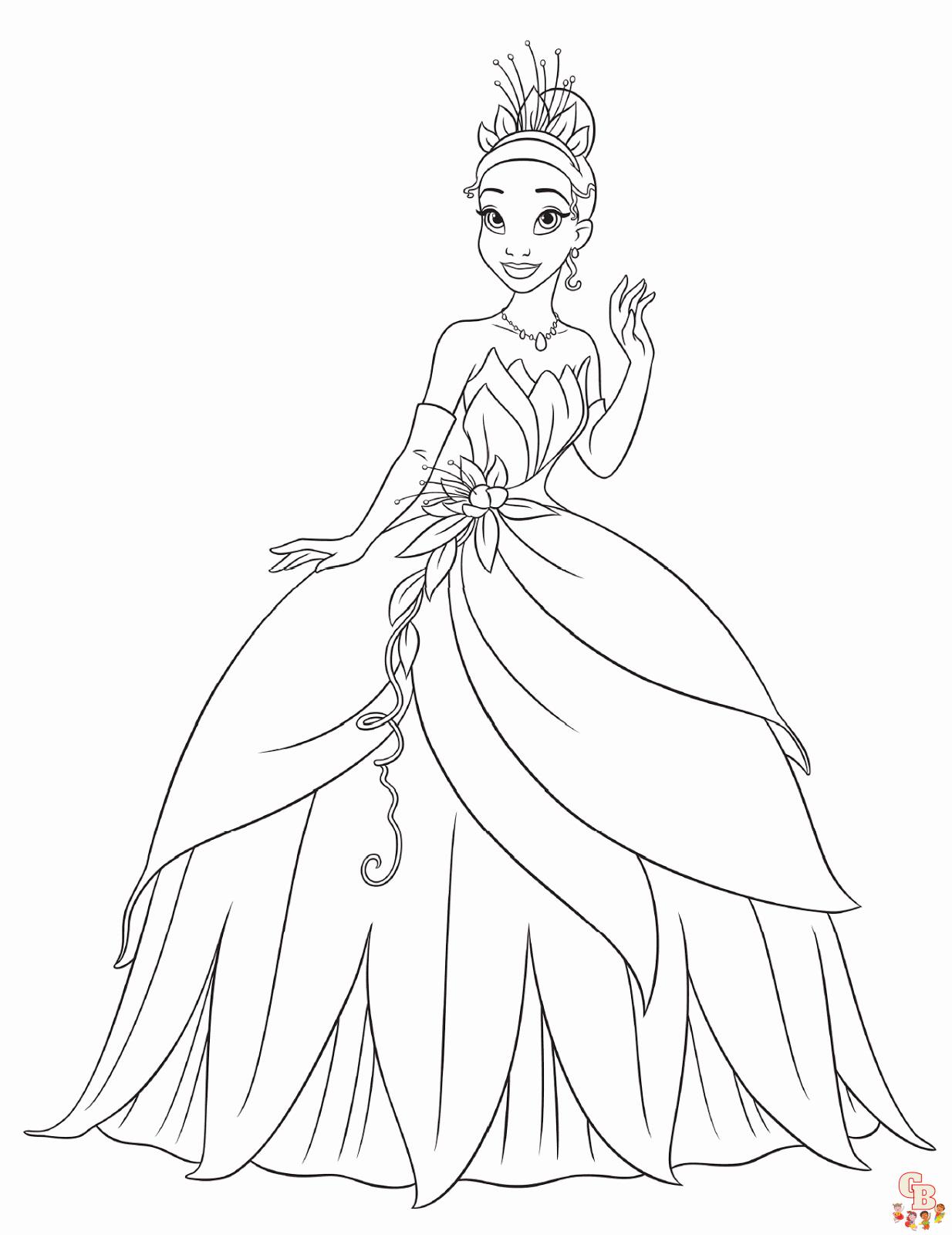 Beautiful princess coloring pages for kids 9