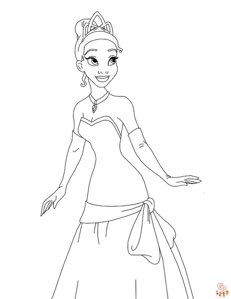 Beautiful princess coloring pages for kids 11