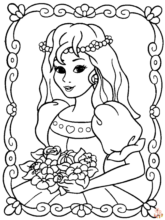 Beautiful princess coloring pages for kids 15