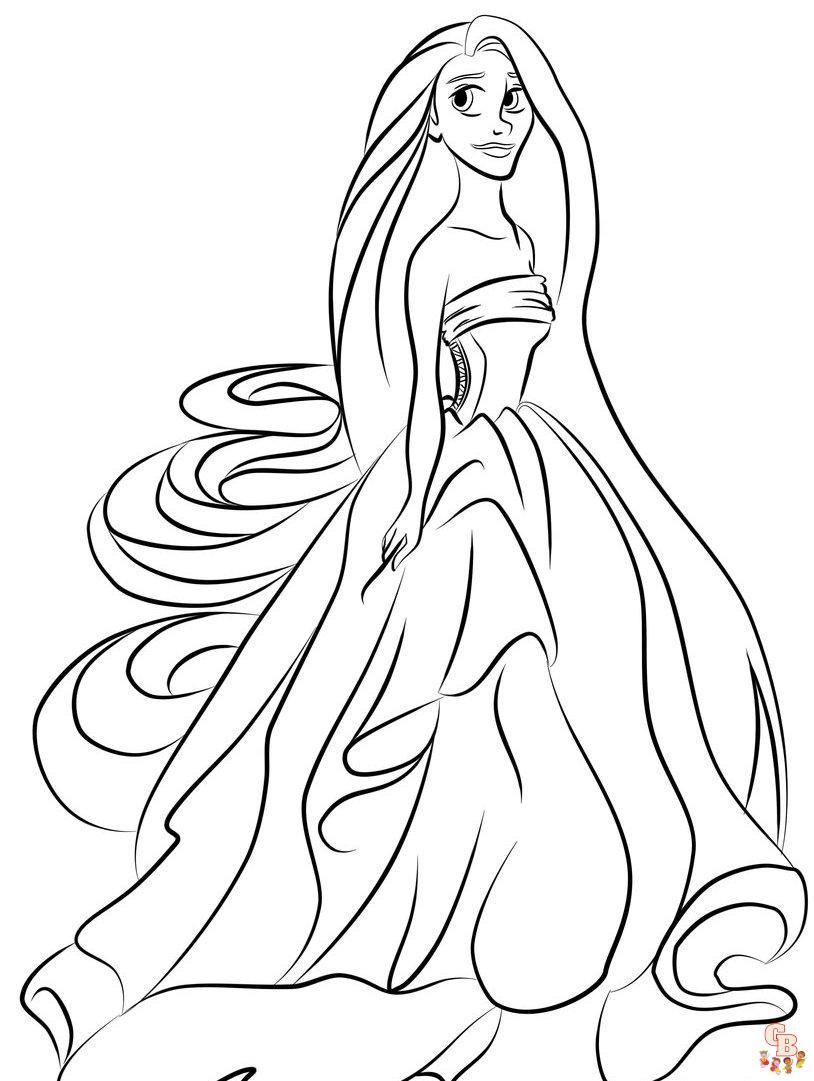 Beautiful princess coloring pages for kids 17