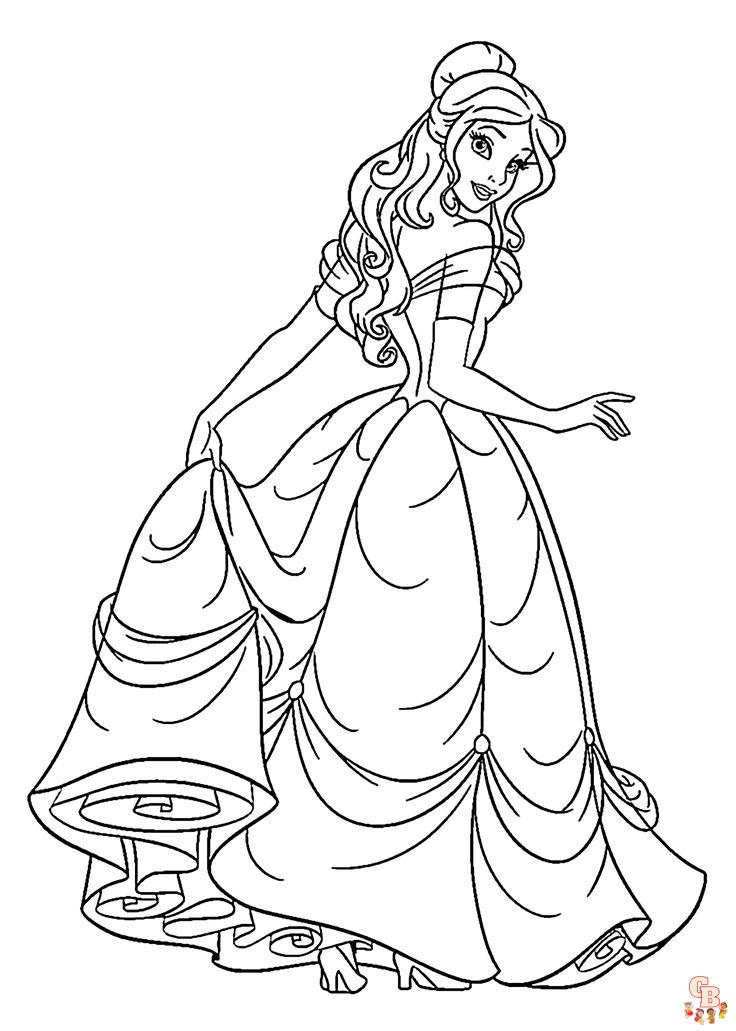 Beautiful princess coloring pages for kids 23