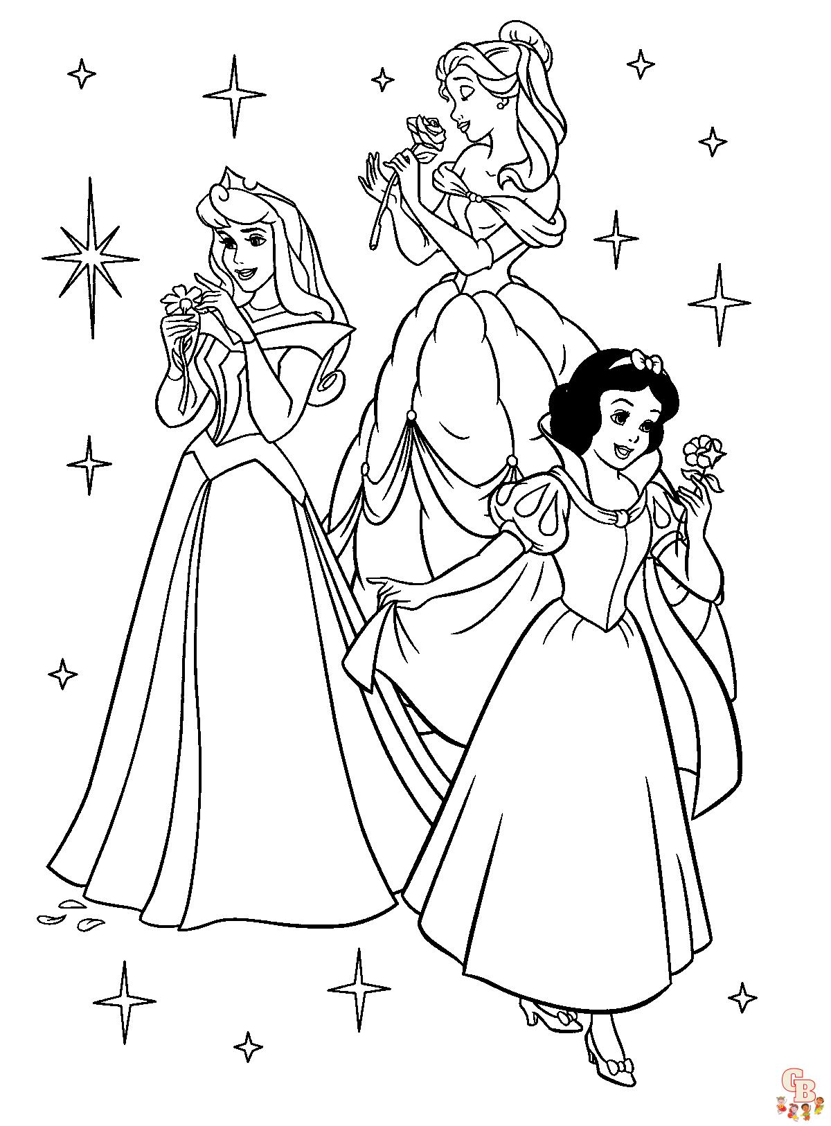 Beautiful princess coloring pages for kids 27