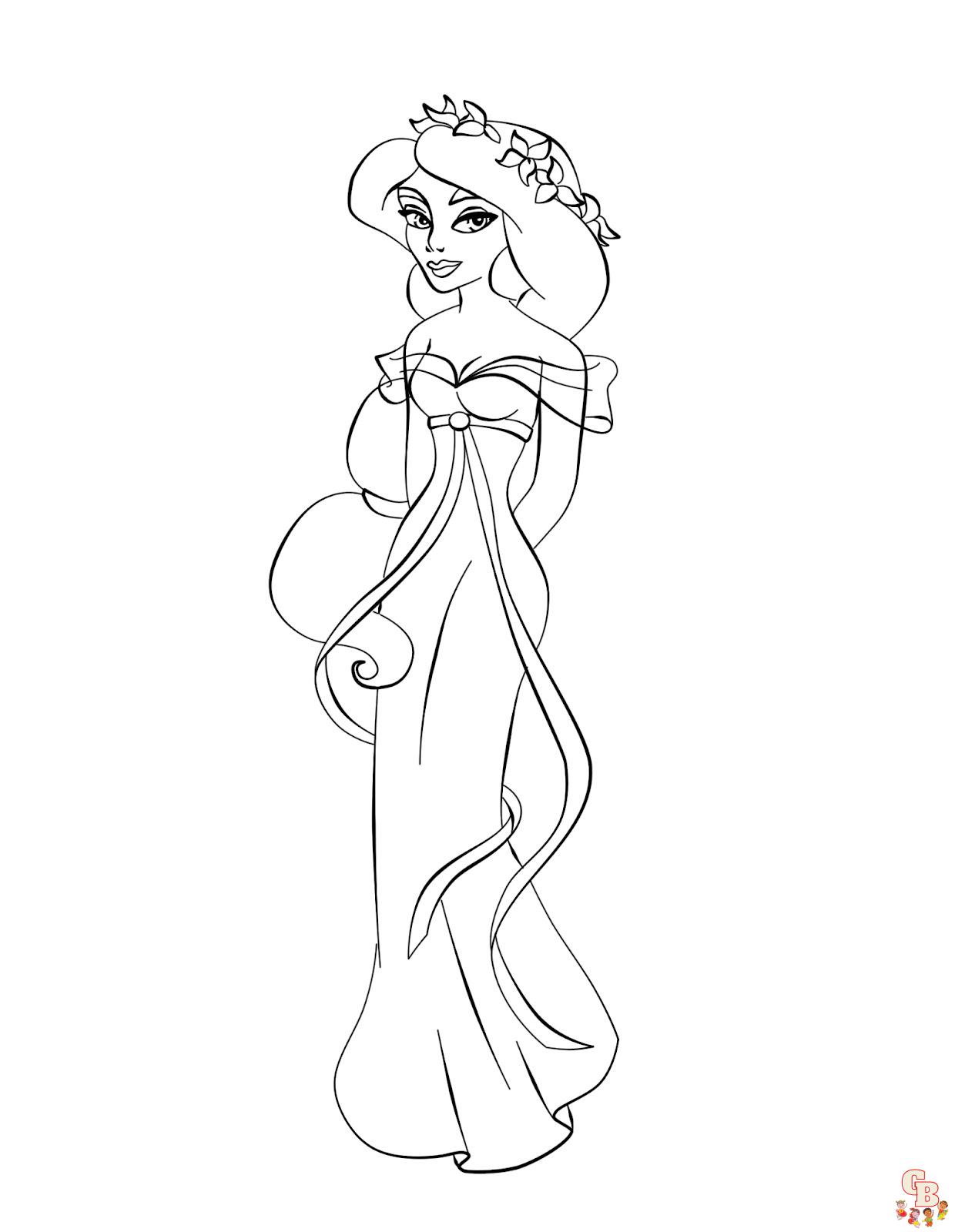 Beautiful princess coloring pages for kids 29