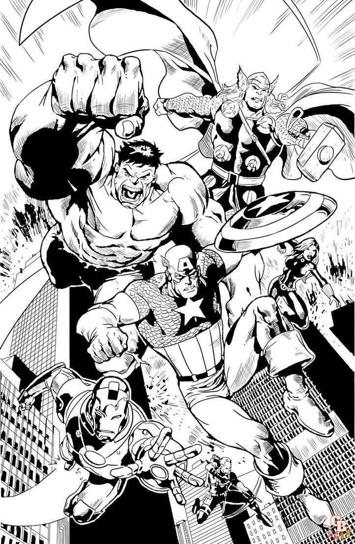 Free Printable Avengers coloring pages for kids 1