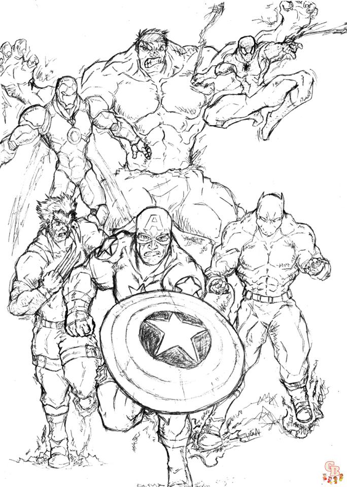 Free Printable Avengers coloring pages for kids 5