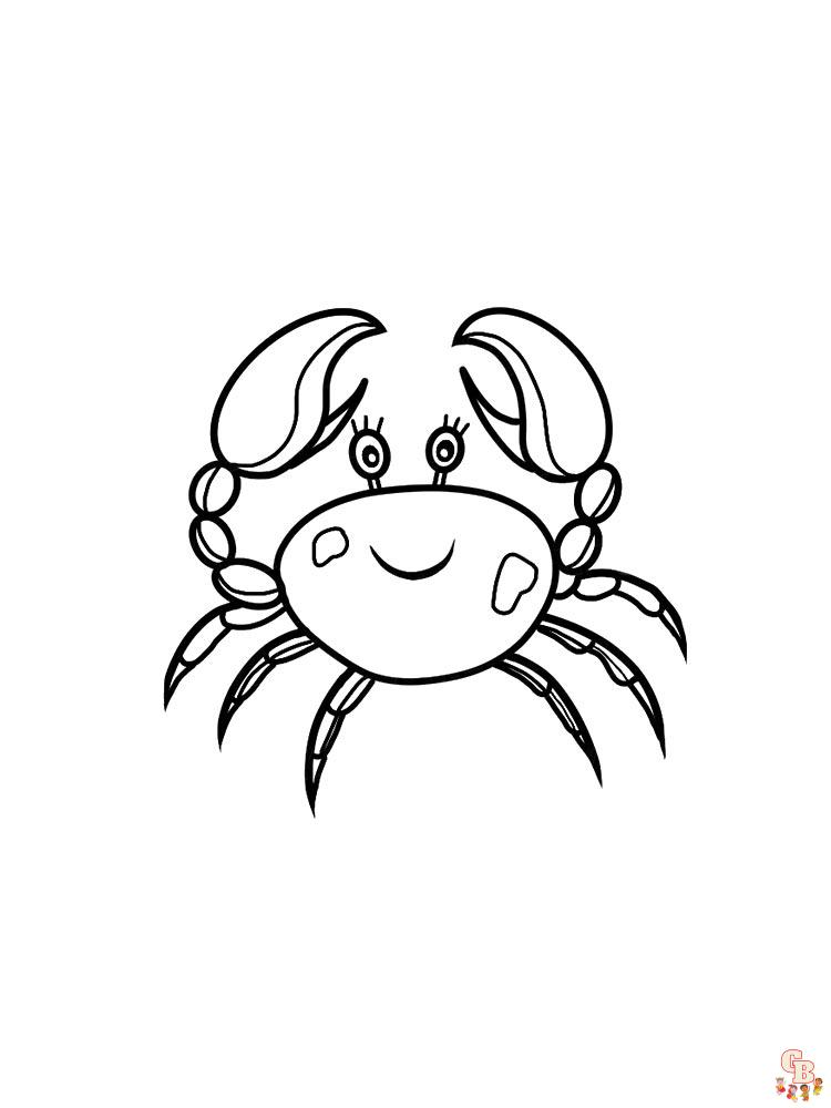 Crab coloring pages easy