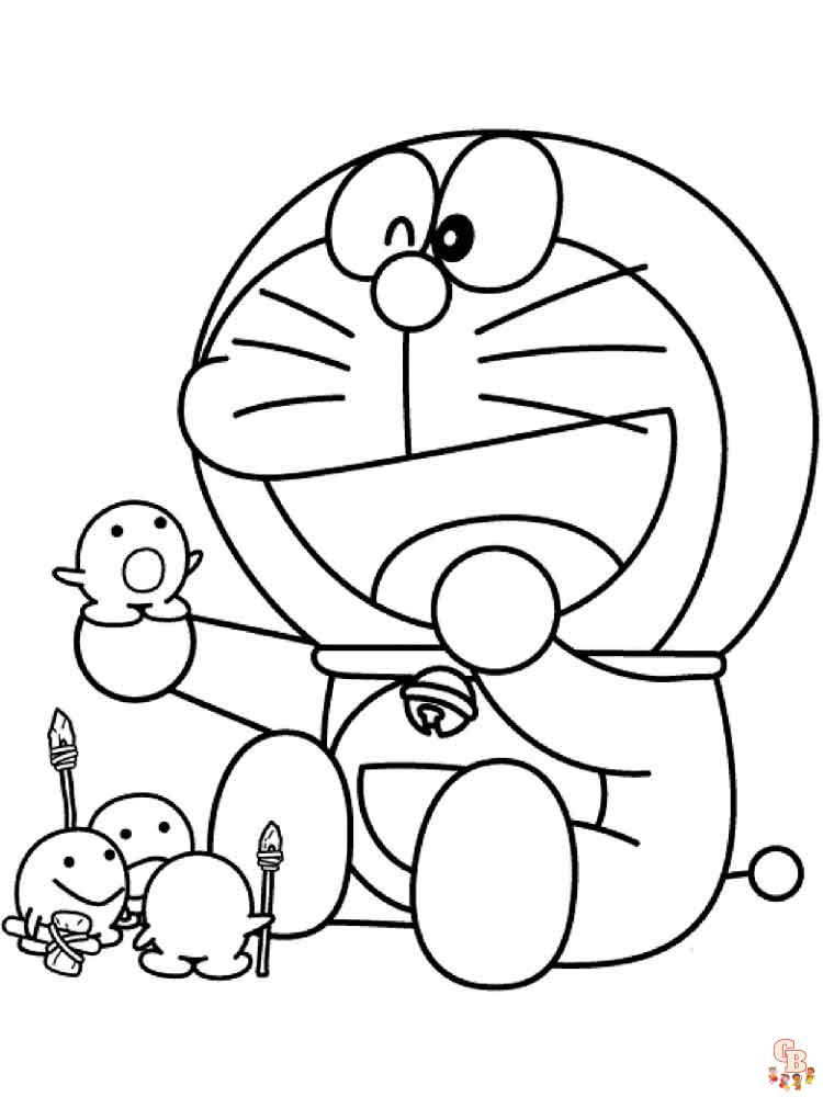 Funny Doraemon coloring pages for kids 17