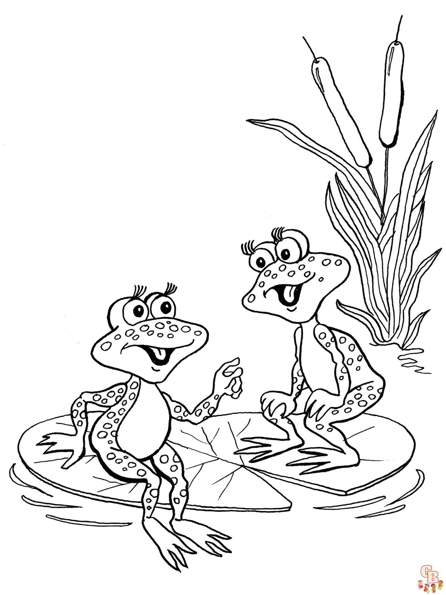 Frog coloring pages easy printable