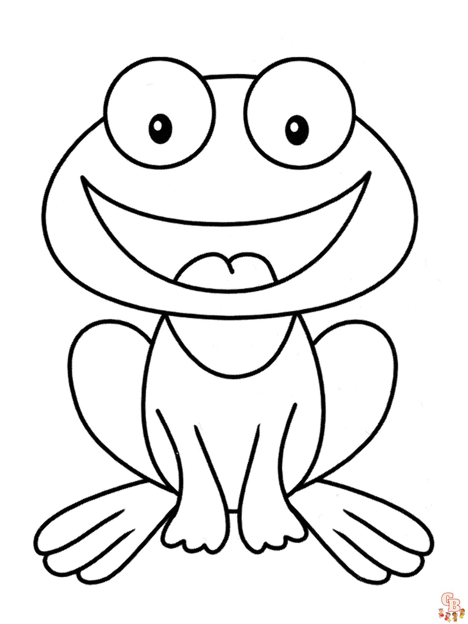 Frog coloring pages easy printable