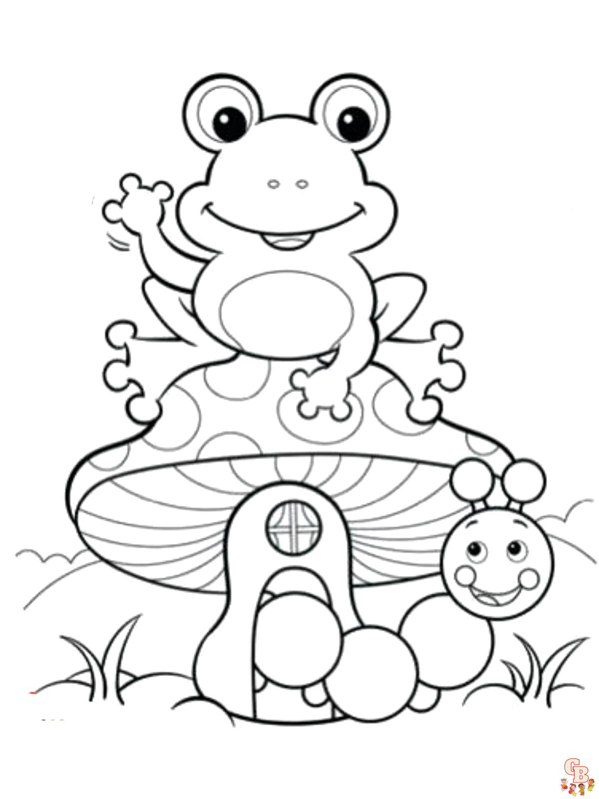 Frog coloring pages easy