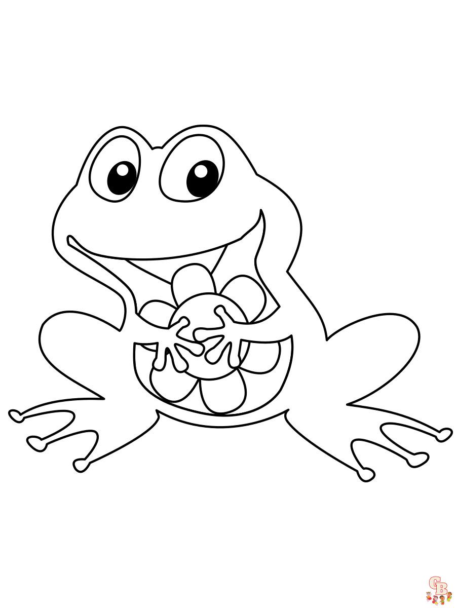 Frog coloring pages easy