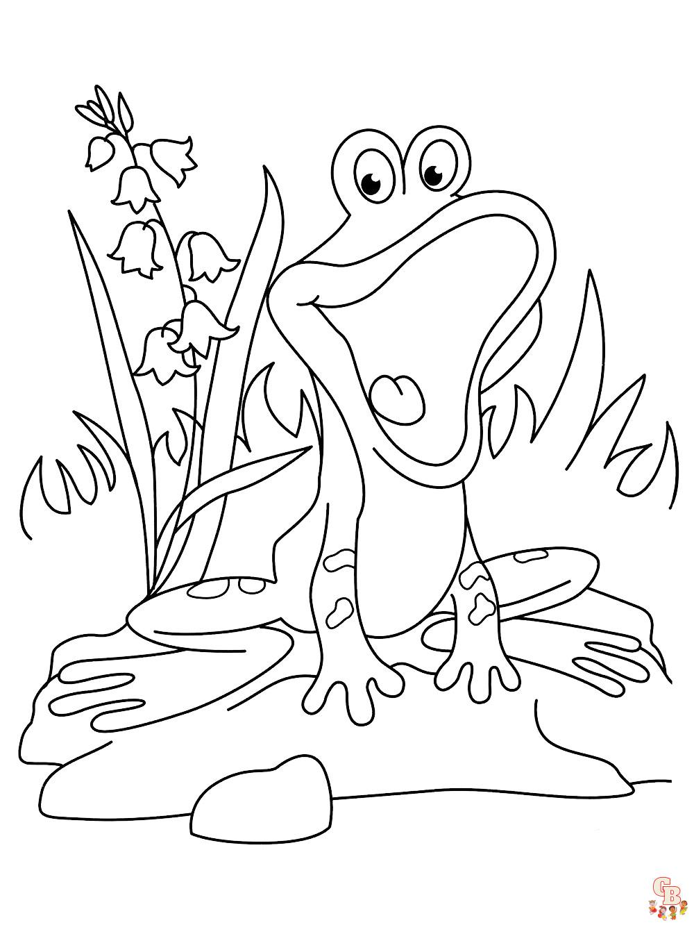 Frog coloring pages for kids