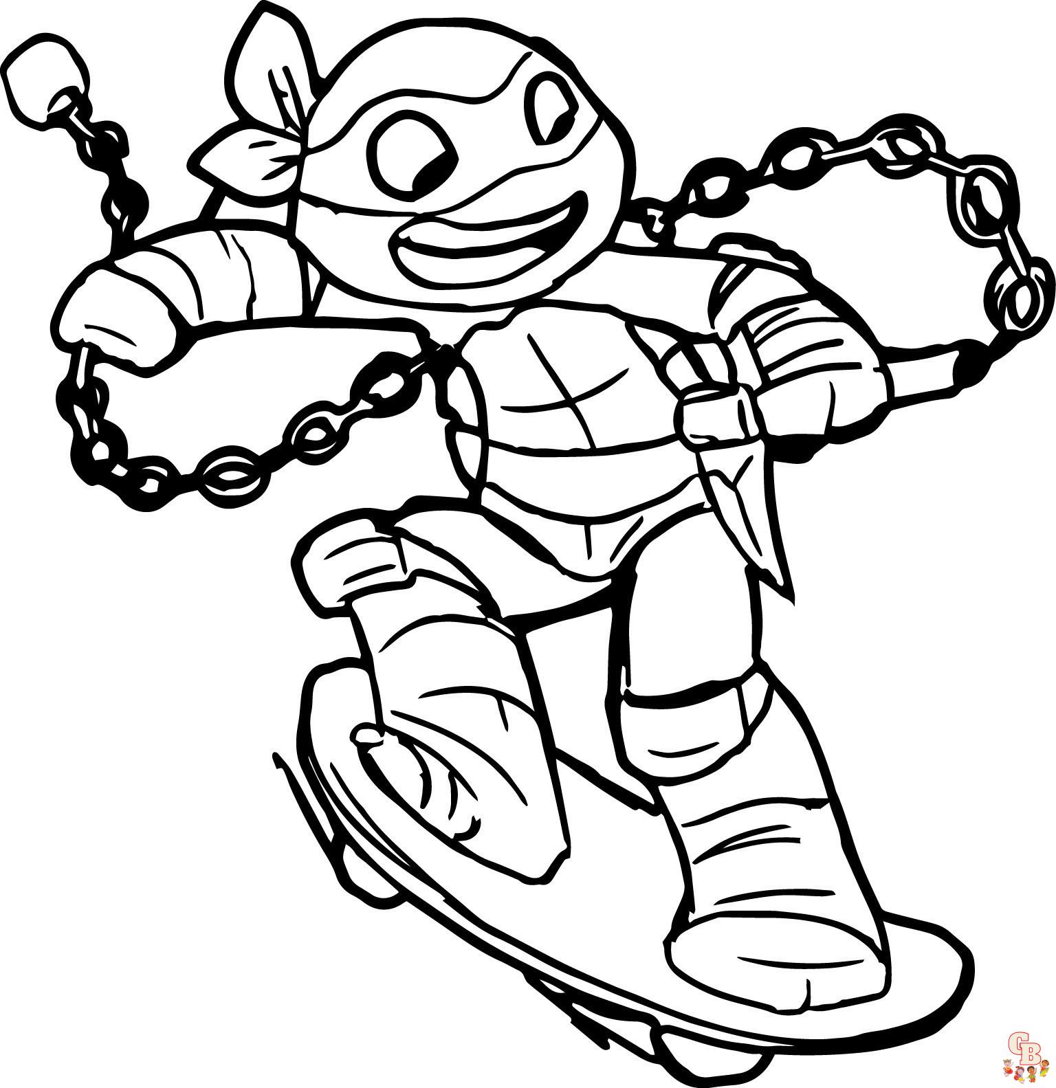 These Ninja Turtles coloring pages for kids 15