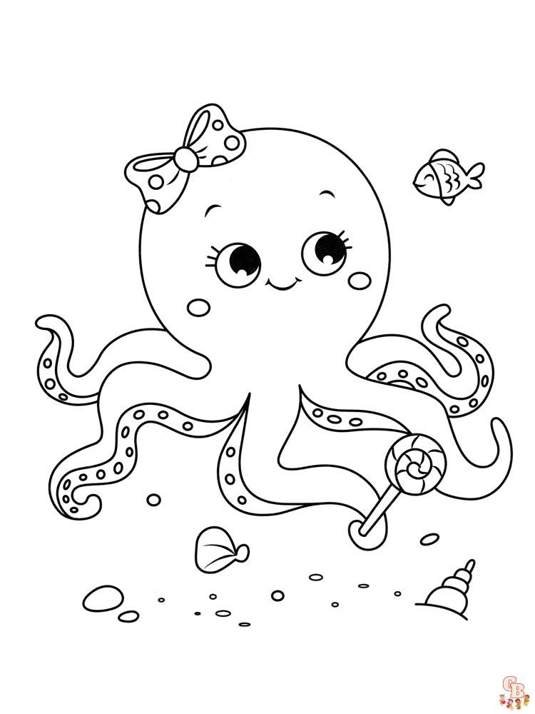 Octopus coloring pages to keep kids entertained 17