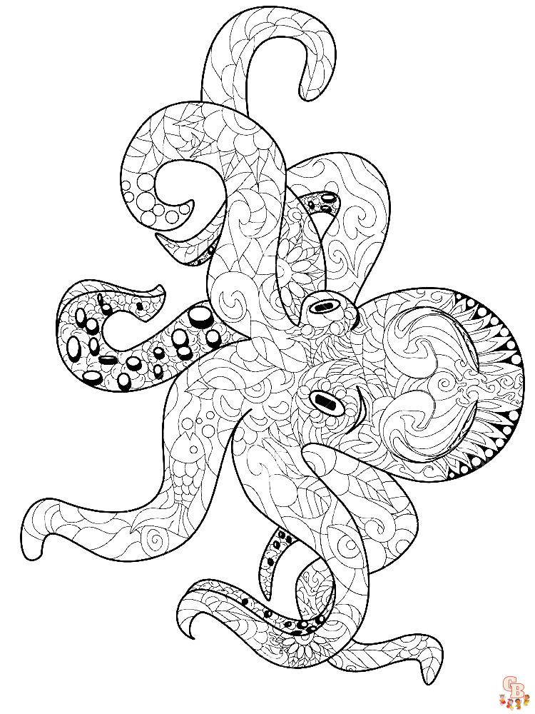 Octopus coloring pages to keep kids entertained 2