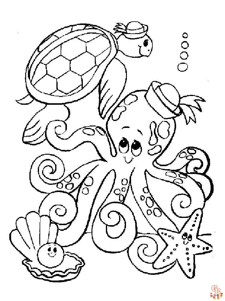 Octopus coloring pages to keep kids entertained 6