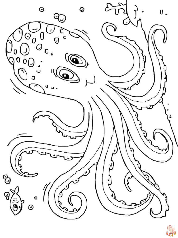 Octopus coloring pages to keep kids entertained 7