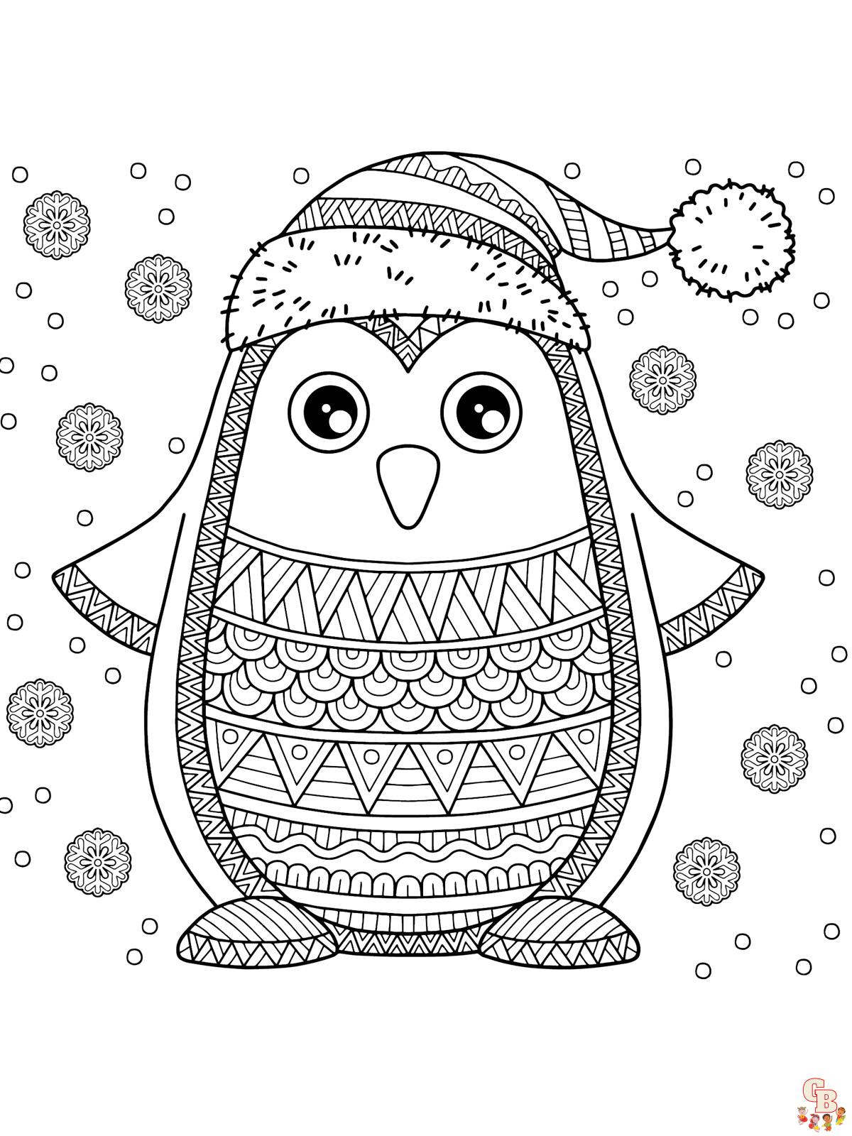 Penguin Coloring Pages easy