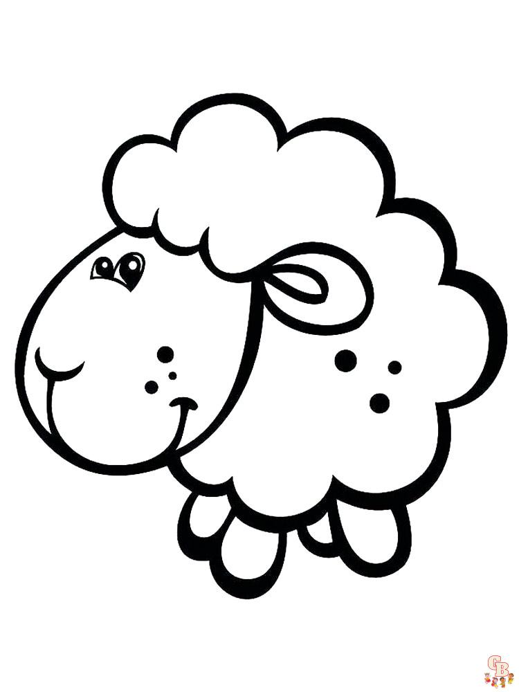 Sheep coloring pages easy