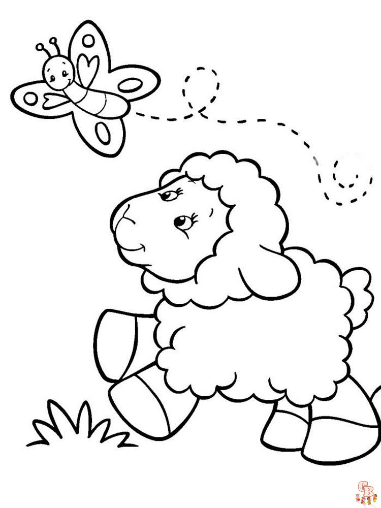 Sheep coloring pages easy