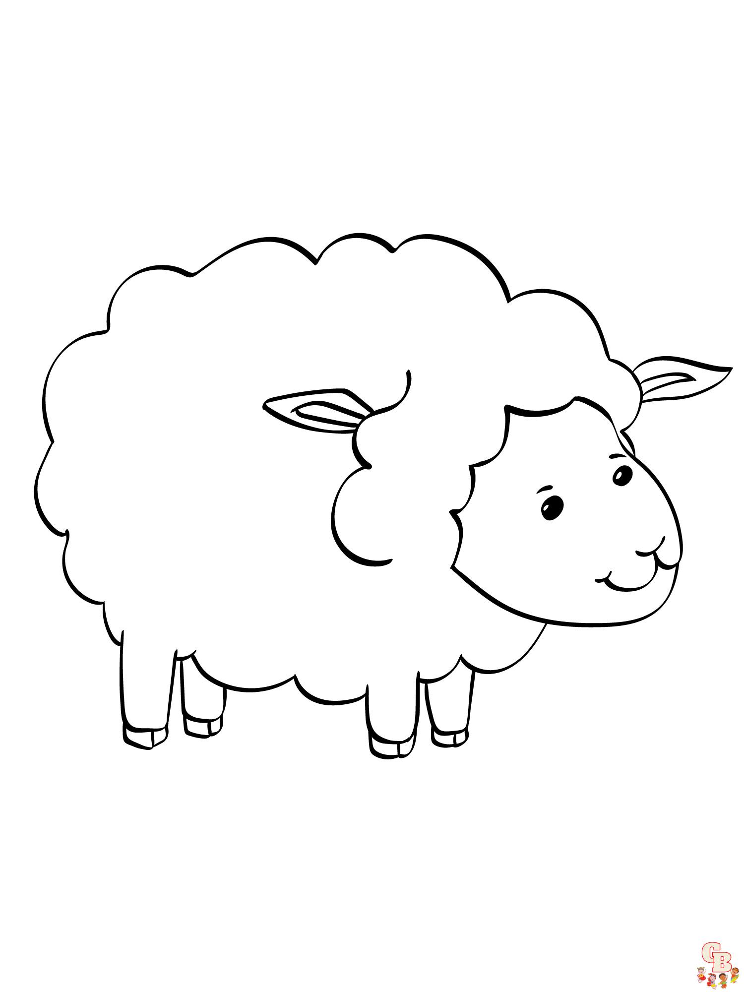 Colorful Sheep coloring pages for kids 44