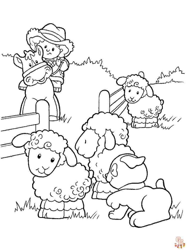 Sheep coloring pages easy