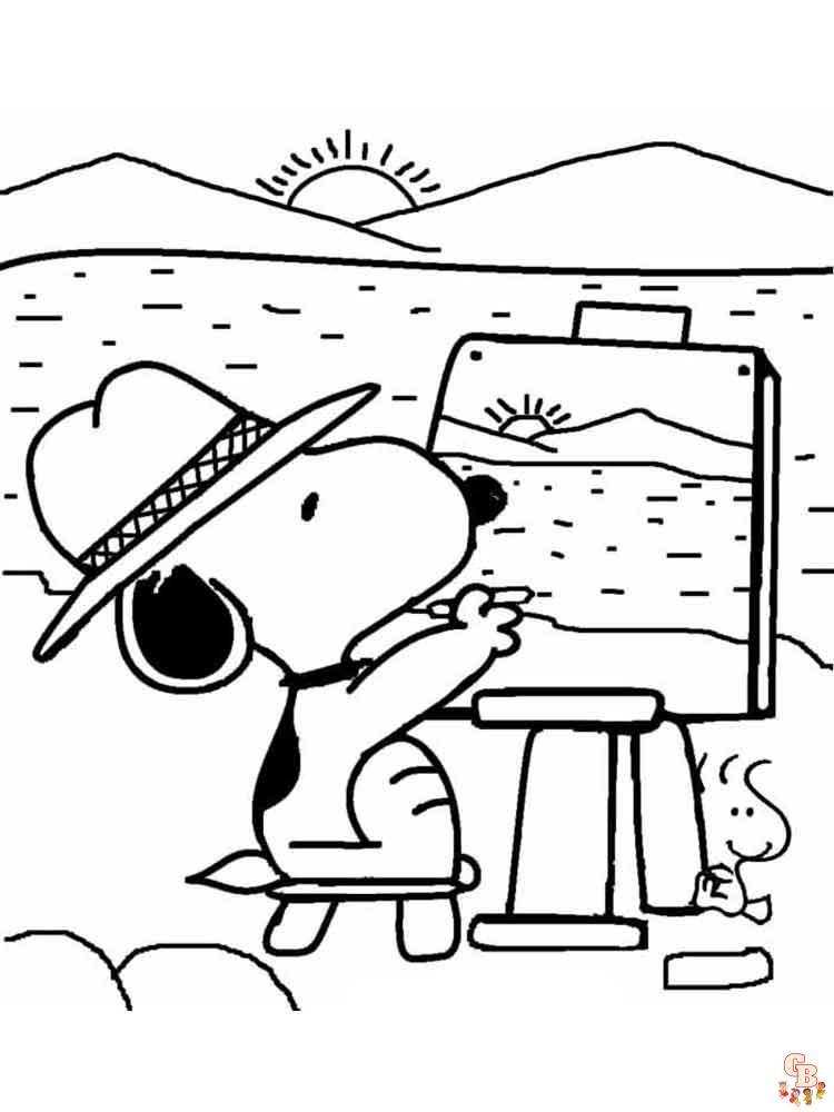 Lastest Snoopy coloring pages for kids 11