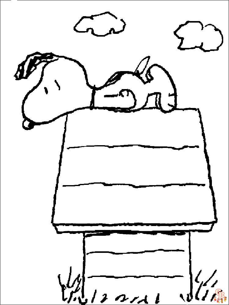 Lastest Snoopy coloring pages for kids 12