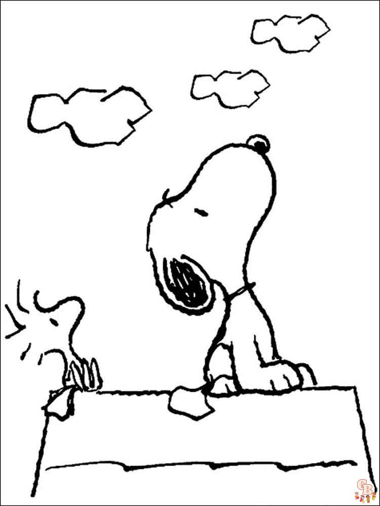 Lastest Snoopy coloring pages for kids 13