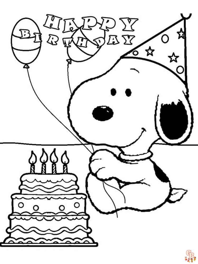 Lastest Snoopy coloring pages for kids 15