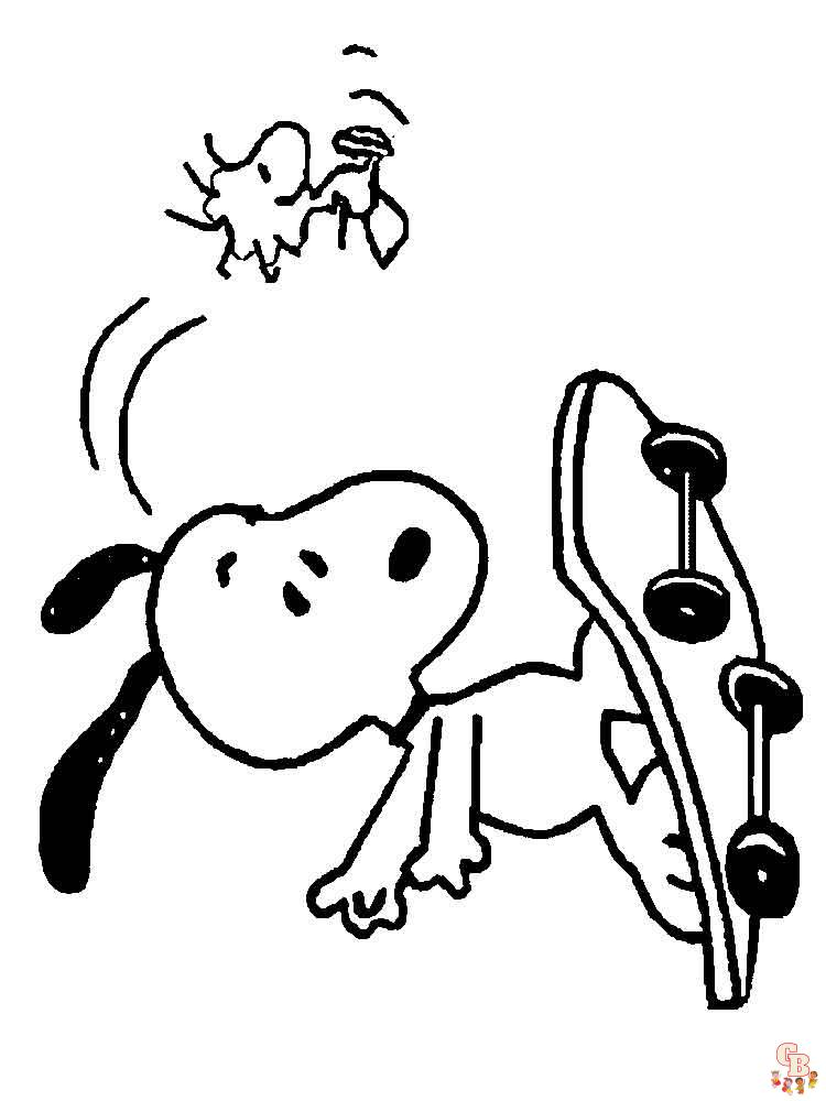 Lastest Snoopy coloring pages for kids 16