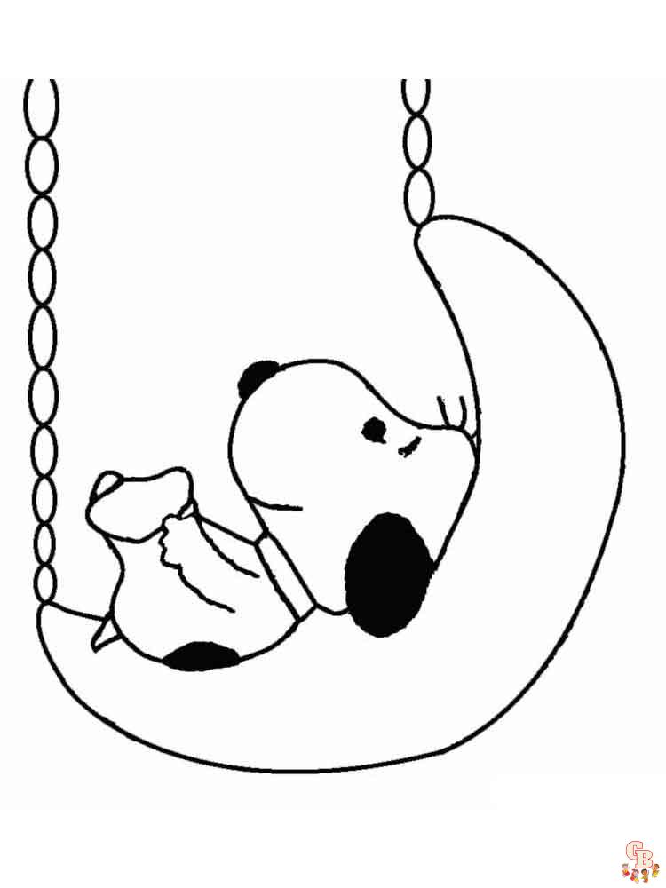 Lastest Snoopy coloring pages for kids 7