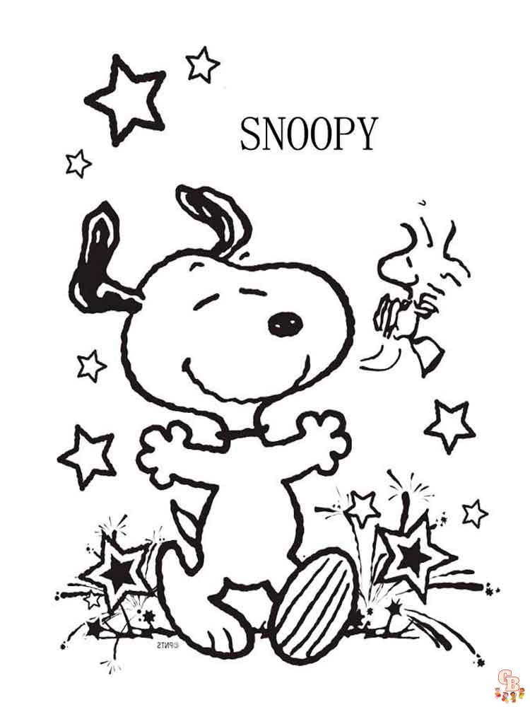 Lastest Snoopy coloring pages for kids 9