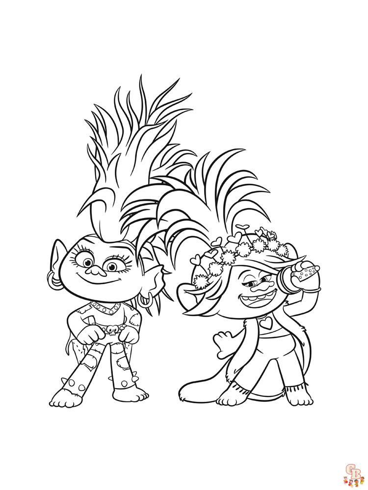 Trolls coloring pages for kids who love to color 4