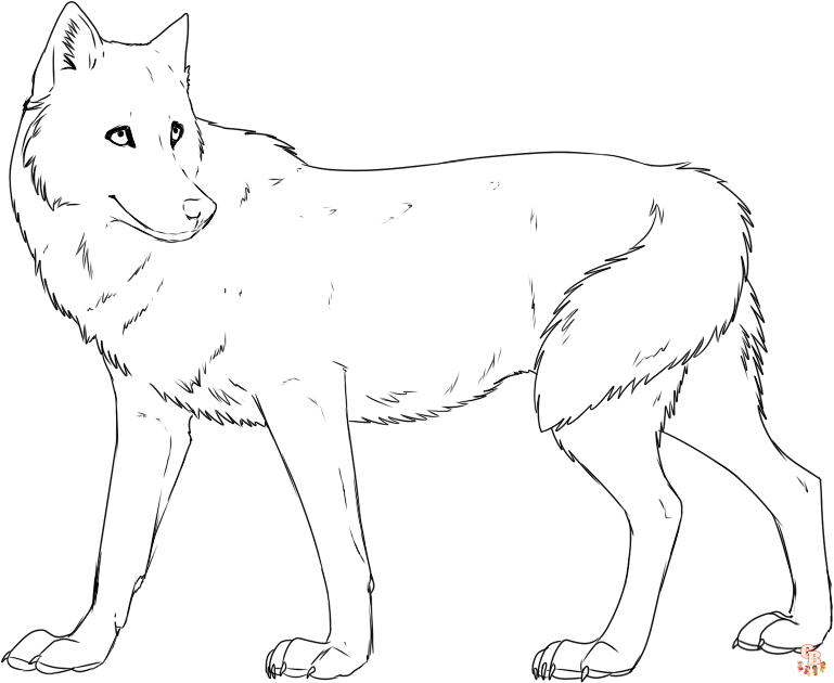 25+  Wolf coloring pages for kids 13