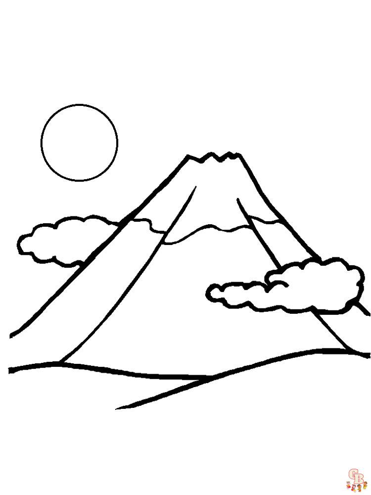 Volcano coloring pages 11