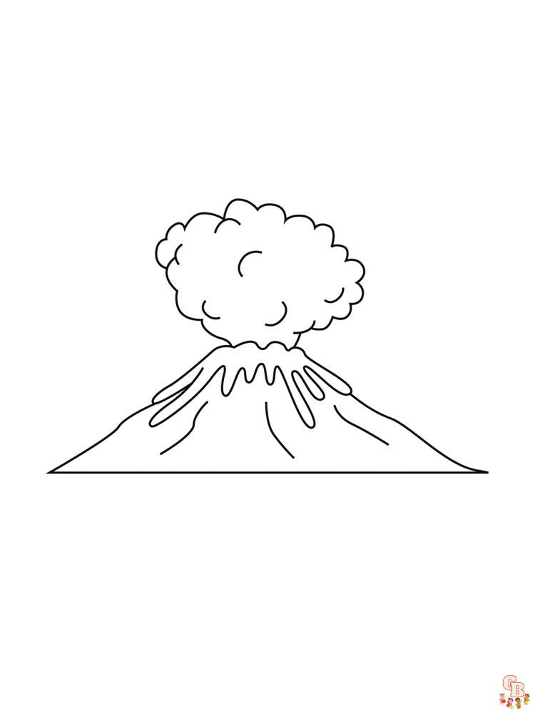 Volcano coloring pages 12