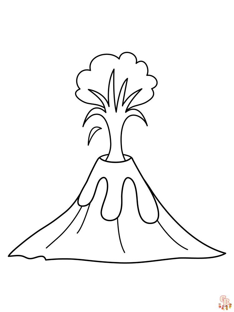 Volcano coloring pages 13