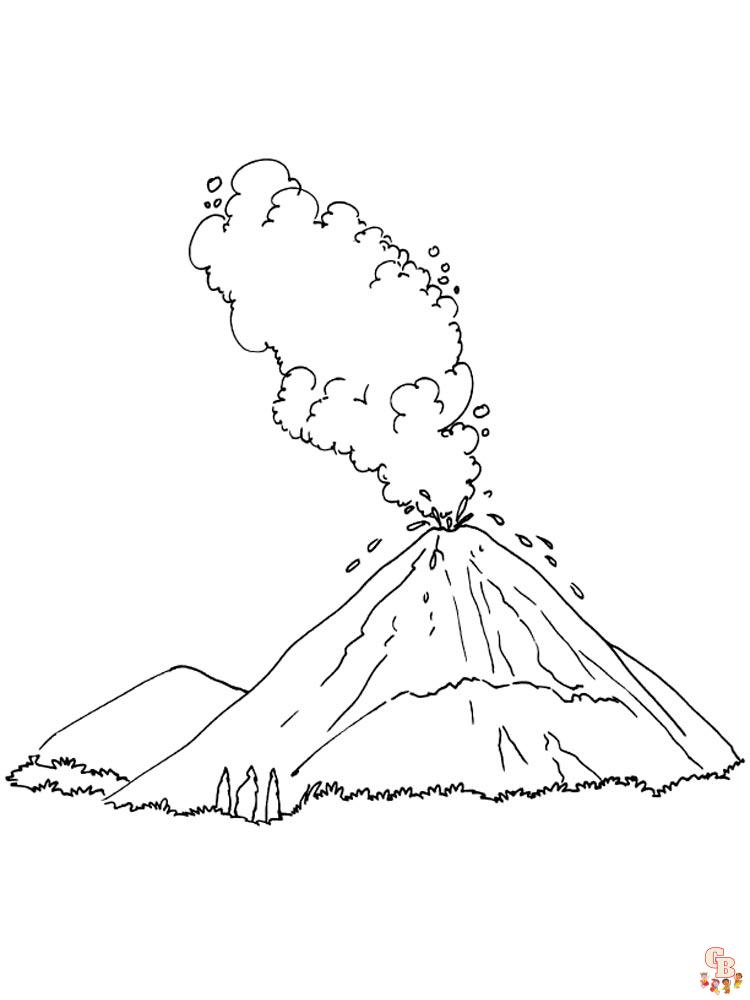 Volcano coloring pages 14