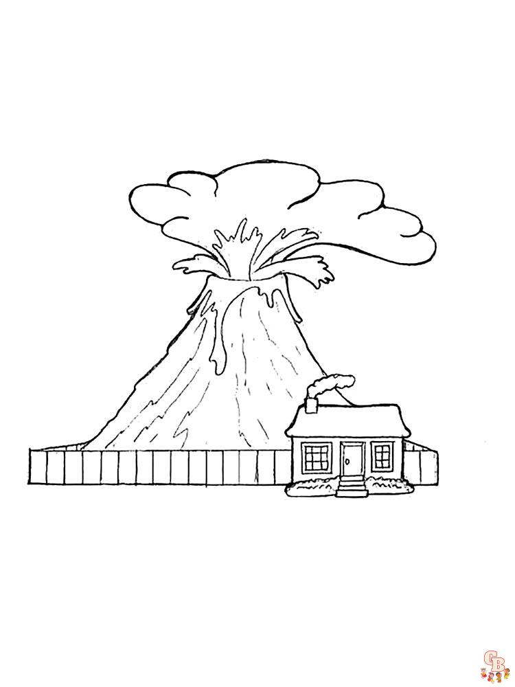 Volcano coloring pages 17