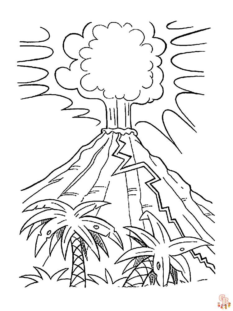 Volcano coloring pages 20