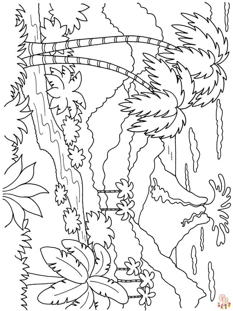 Volcano coloring pages 3