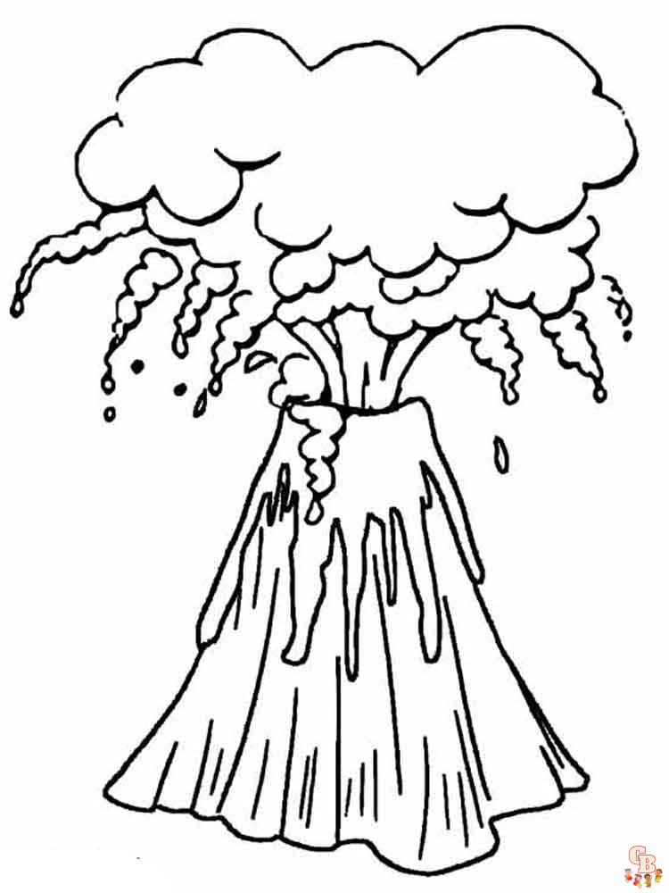 Volcano coloring pages 4