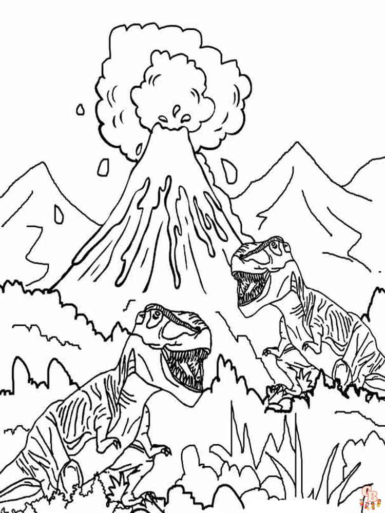 Volcano coloring pages 5