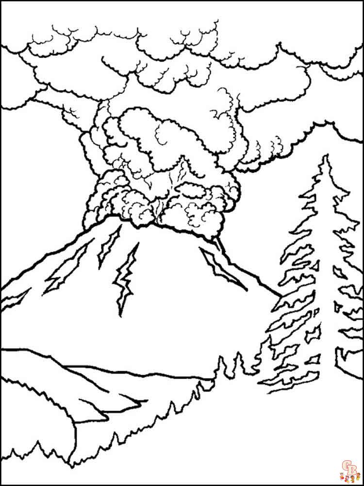 Volcano coloring pages 8